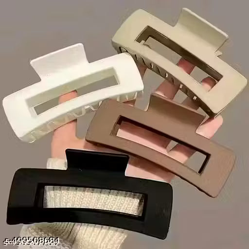 4 Pcs Flat Hair Clips - Stylish Lay Flat Claw Clips for All Hair Types