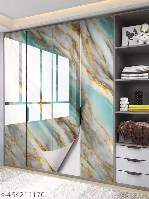 KASHIVAL Sky Gold Marble Foil Wall Stickers