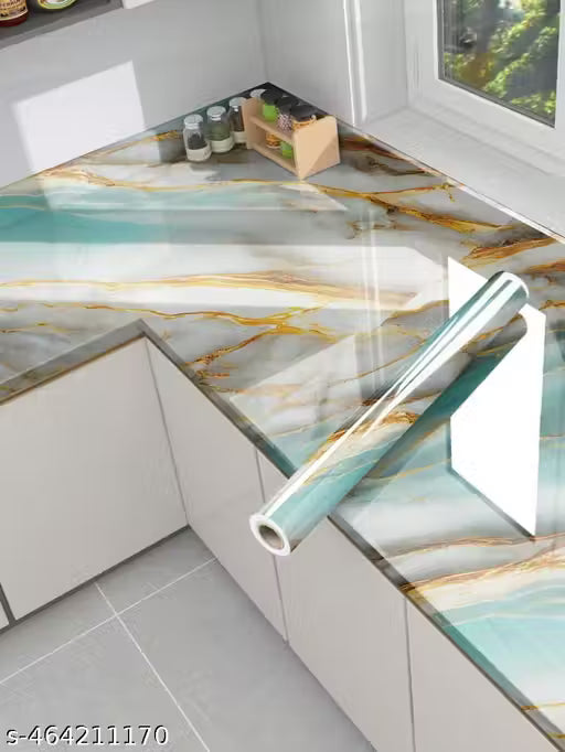 KASHIVAL Sky Gold Marble Foil Wall Stickers