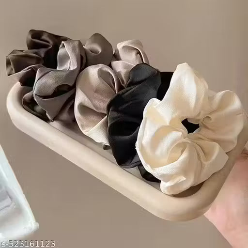 Premium Silk Satin Scrunchies Pack of 5